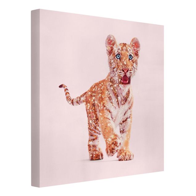 Telas decorativas réplicas de quadros famosos Tiger With Glitter