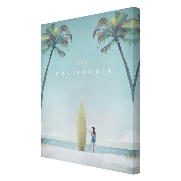 Telas decorativas réplicas de quadros famosos Travel Poster - California