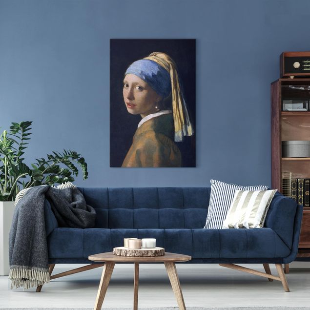 Telas decorativas réplicas de quadros famosos Jan Vermeer Van Delft - Girl With A Pearl Earring