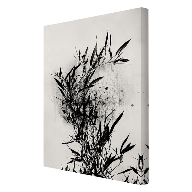 Telas decorativas réplicas de quadros famosos Graphical Plant World - Black Bamboo