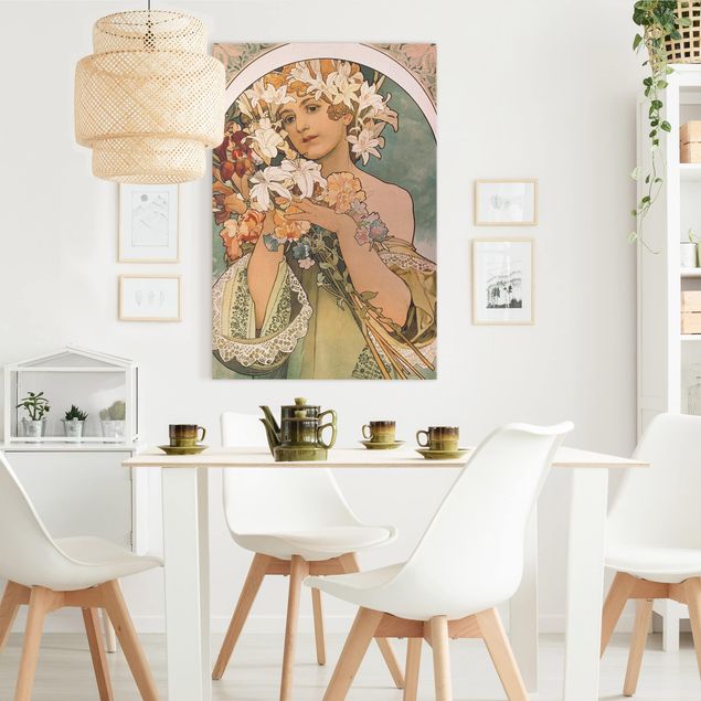 decoraçao para parede de cozinha Alfons Mucha - Flower