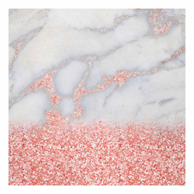 tela abstrata para sala Marble Look With Pink Confetti