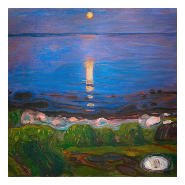 Telas decorativas mar Edvard Munch - Summer Night By The Beach