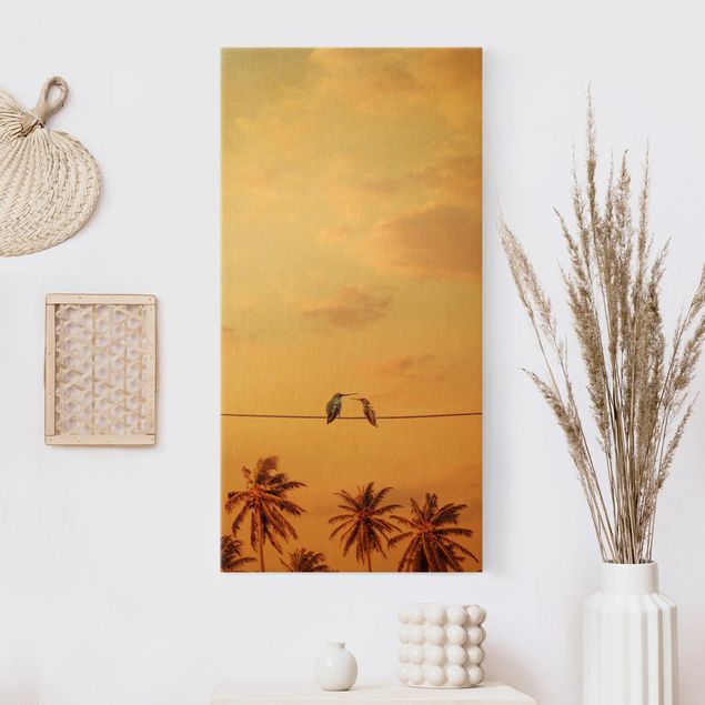 decoraçao para parede de cozinha Sunset With Hummingbird