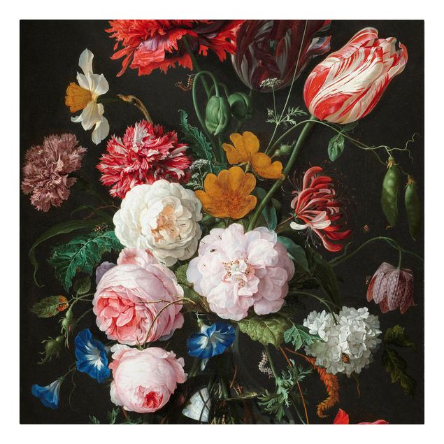 quadro com flores Jan Davidsz De Heem - Still Life With Flowers In A Glass Vase