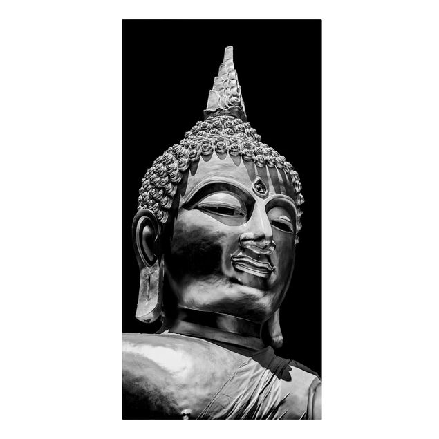 quadros em preto e branco Buddha Statue Face