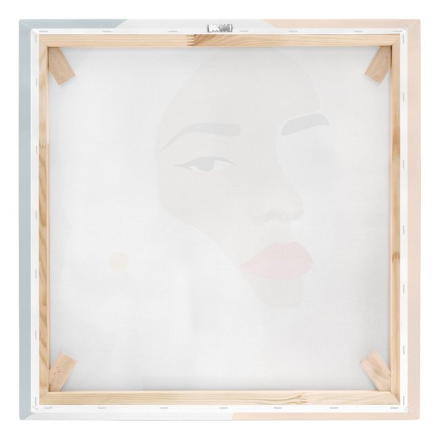 Quadros decorativos Line Art Portrait Woman Pastel Grey