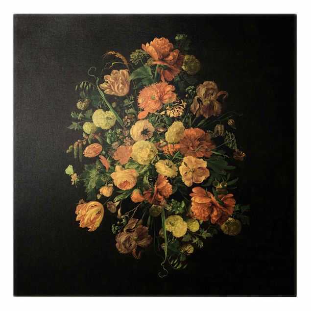 quadros de flores Jan Davidsz De Heem - Dark Flower Bouquet