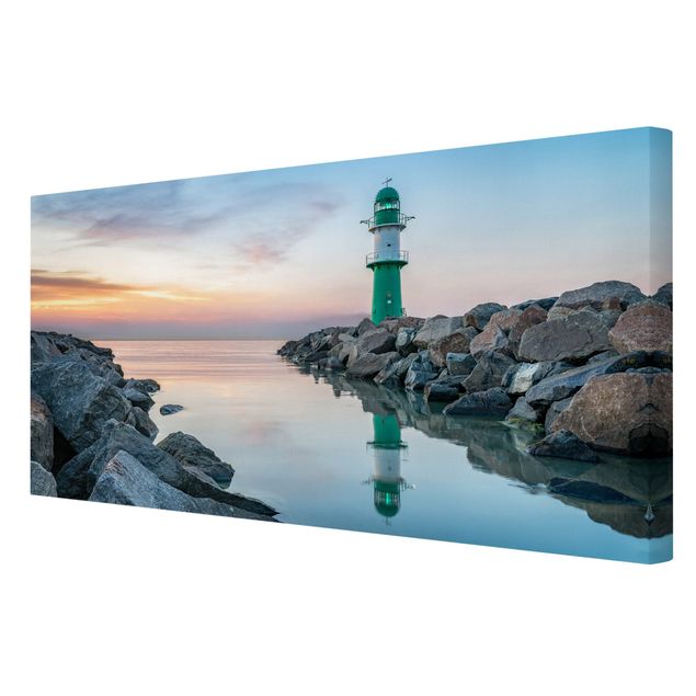 quadro decorativo mar Sunset at the Lighthouse