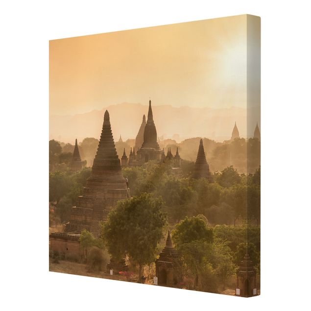 Telas decorativas paisagens Sun Setting Over Bagan