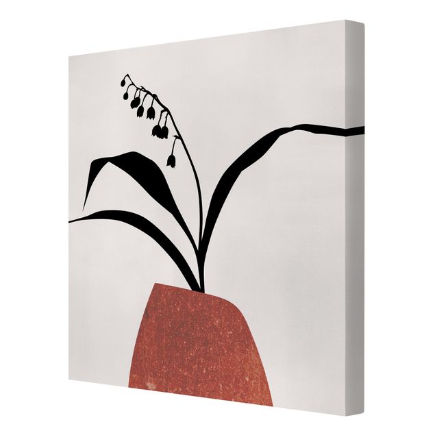 quadros preto e branco para decoração Graphical Plant World - Lily Of The Valley