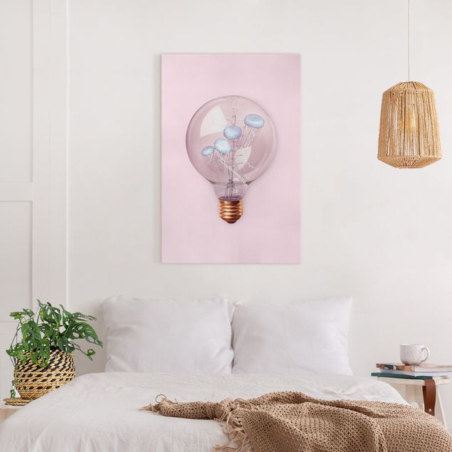 Telas decorativas réplicas de quadros famosos Light Bulb With Jellyfish
