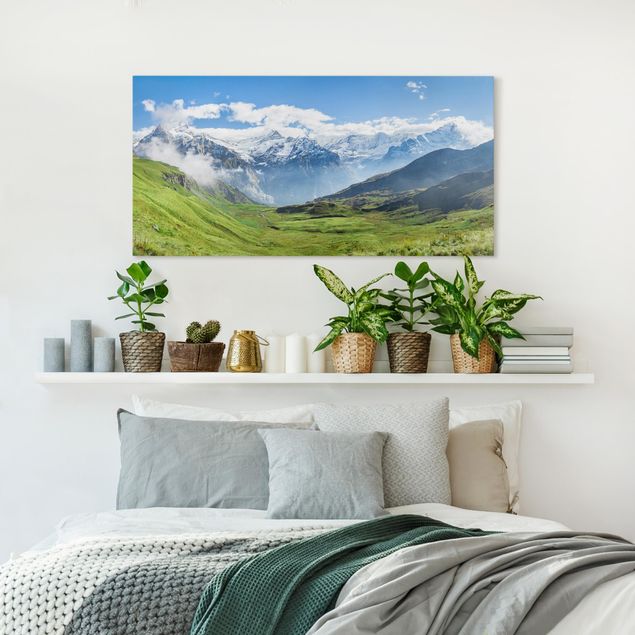 Telas decorativas montanhas Swiss Alpine Panorama