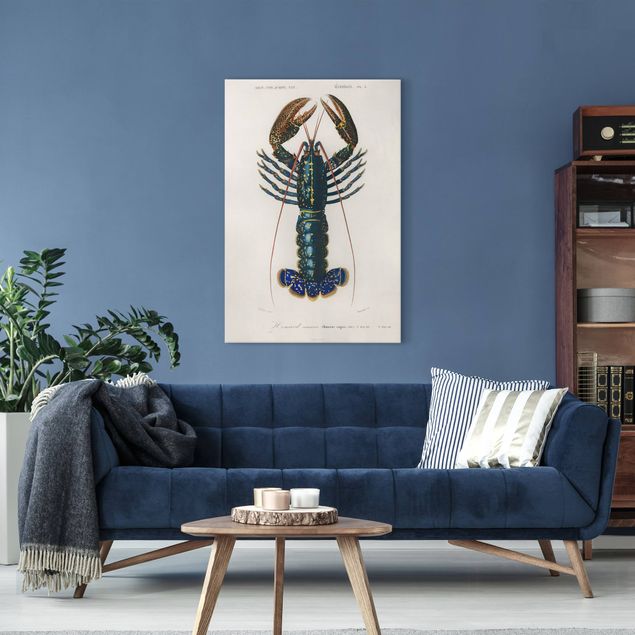Telas decorativas vintage Vintage Board Blue Lobster