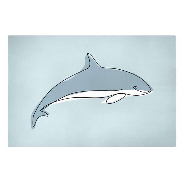 Telas decorativas animais Dolphin Line Art