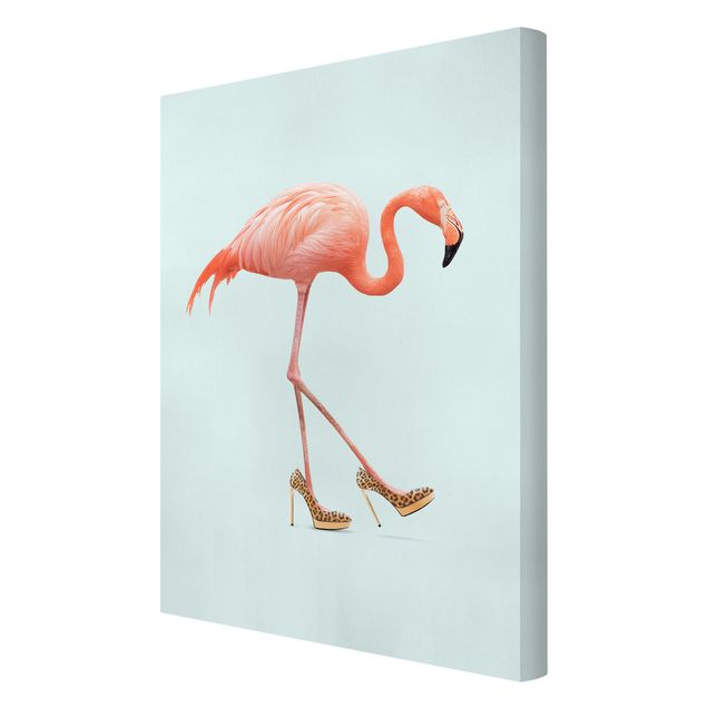 Quadros laranjas Flamingo With High Heels