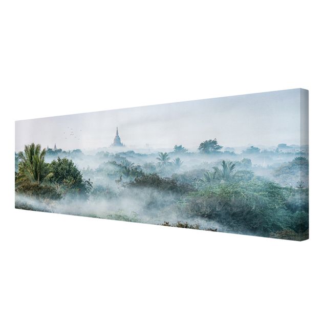 Quadros selva Morning Fog Over The Jungle Of Bagan