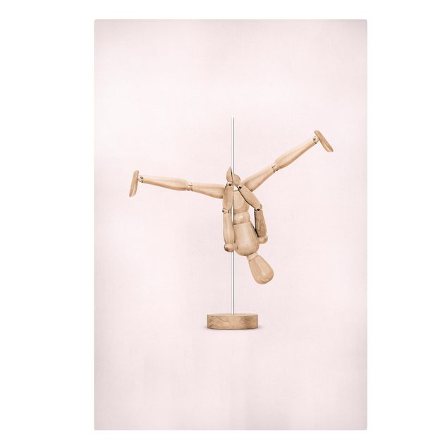 Quadros rosas Pole Dance With Wooden Figure