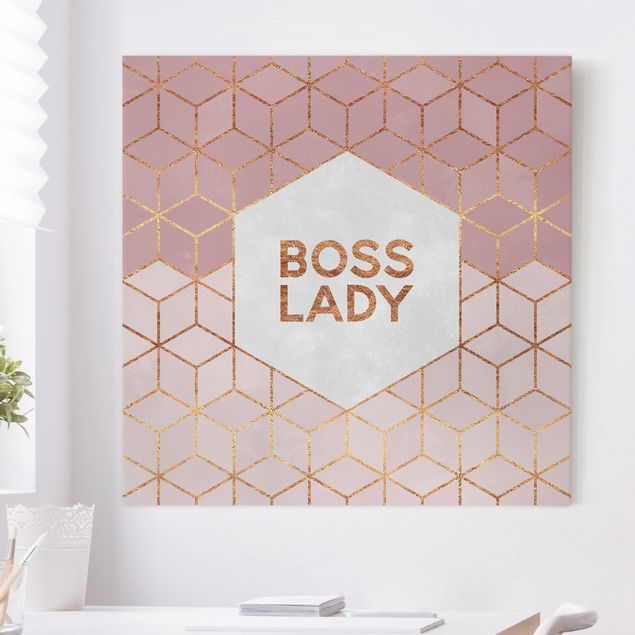 Quadros decorativos Boss Lady Hexagons Pink