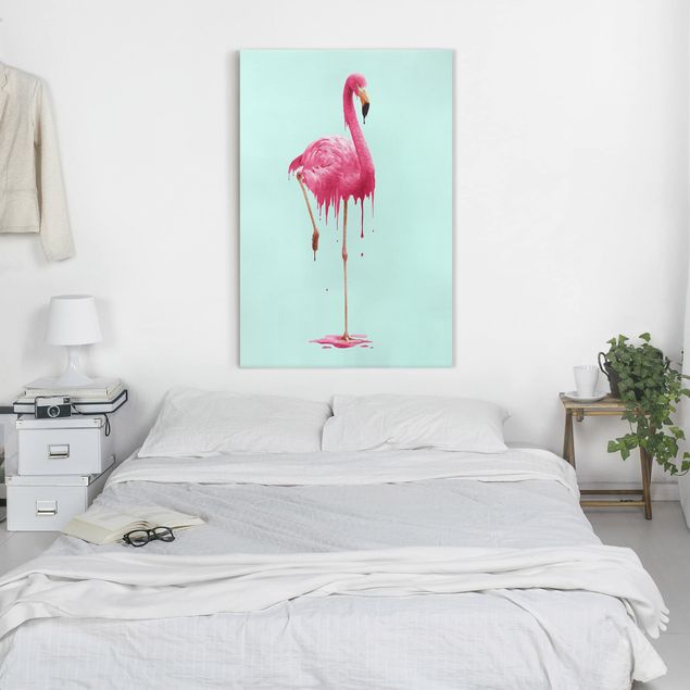 Telas decorativas réplicas de quadros famosos Melting Flamingo