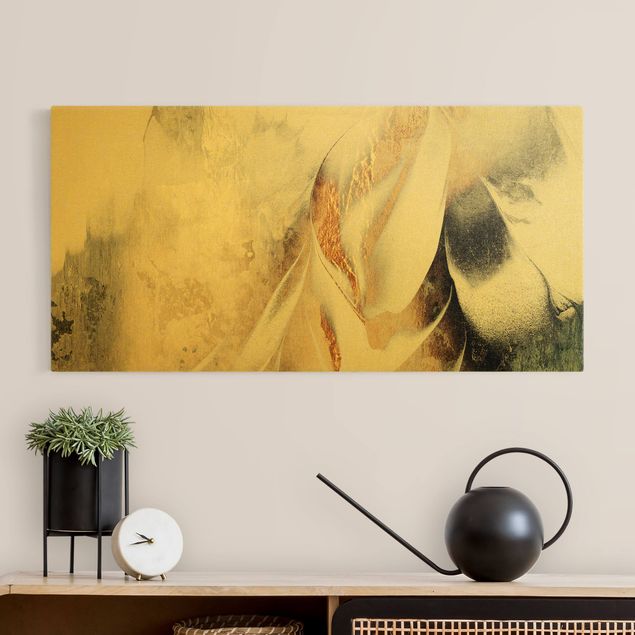 Quadros famosos Golden Abstract Winter Painting