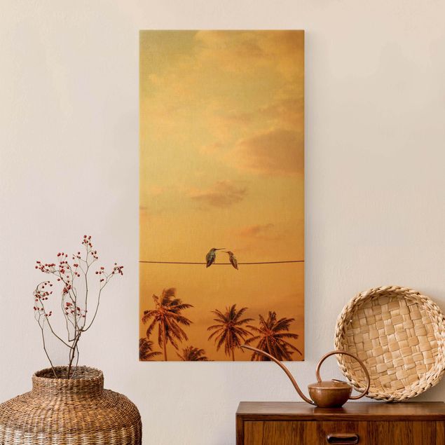 quadro com paisagens Sunset With Hummingbird