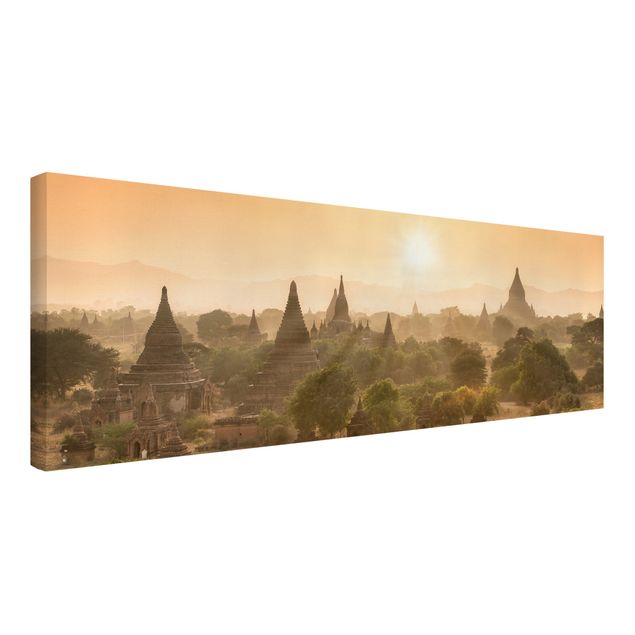 Telas decorativas pôr-do-sol Sun Setting Over Bagan