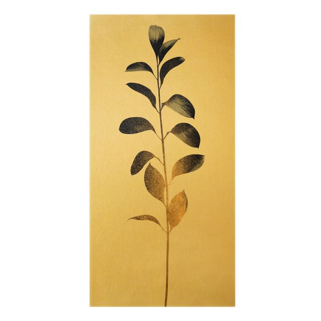 quadros de flores Graphical Plant World - Gold And Grey
