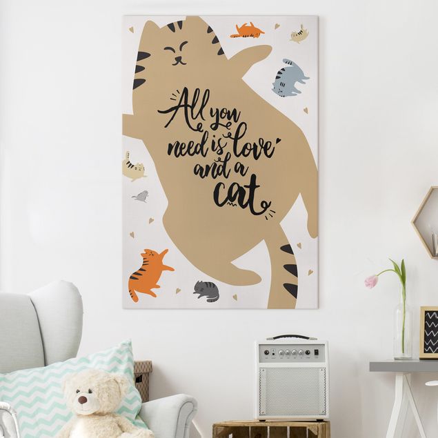 decoraçao para parede de cozinha All You Need Is Love And A Cat Cat Belly
