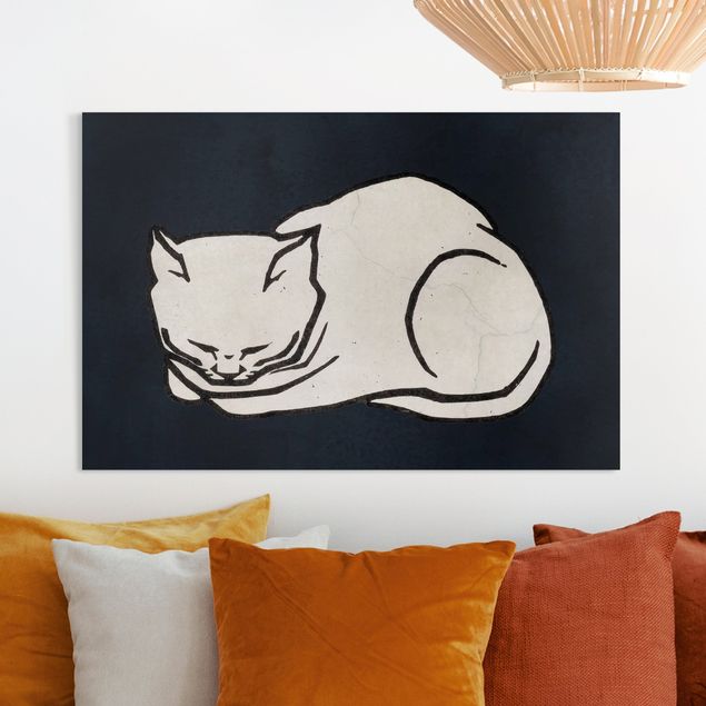 decoraçao para parede de cozinha Sleeping Cat Illustration