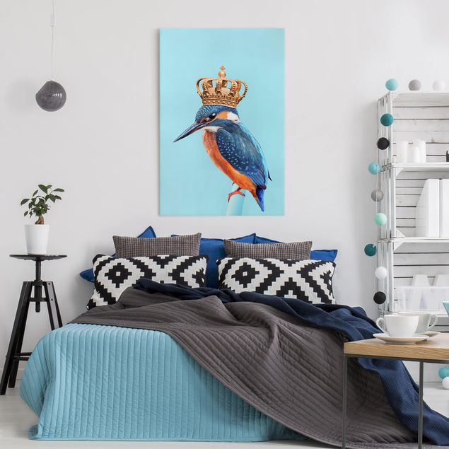 Telas decorativas réplicas de quadros famosos Kingfisher With Crown