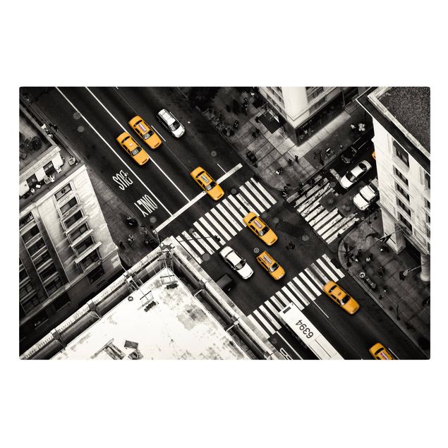 Telas decorativas cidades e paisagens urbanas New York City Cabs