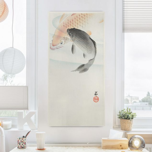 Telas decorativas peixes Vintage Illustration Asian Fish L