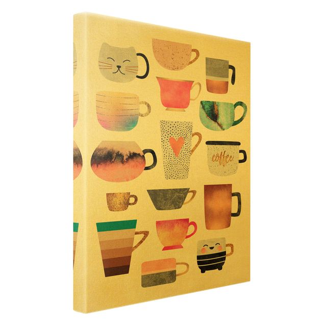 Quadros de Elisabeth Fredriksson Colourful Mugs With Gold