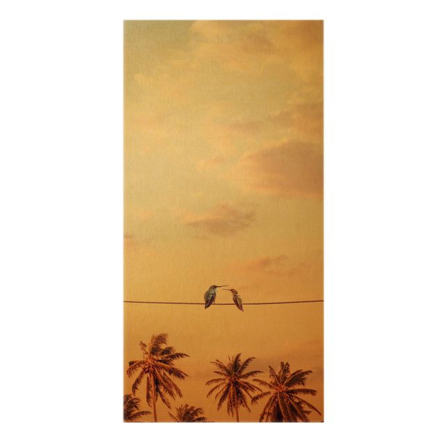 Telas decorativas réplicas de quadros famosos Sunset With Hummingbird