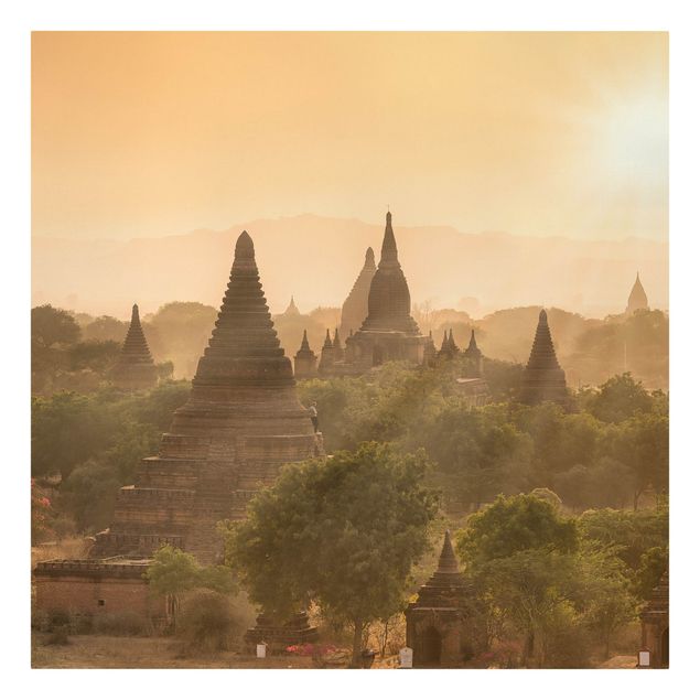 Quadros paisagens Sun Setting Over Bagan