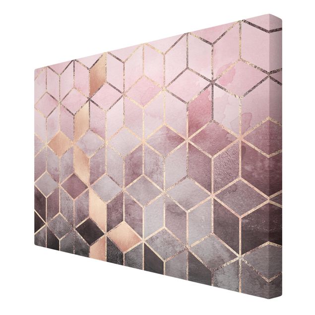 Quadros de Elisabeth Fredriksson Pink Grey Golden Geometry