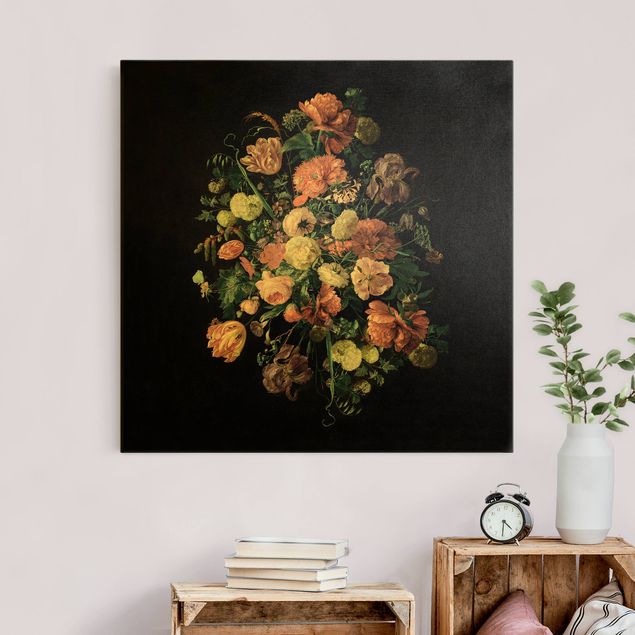 Quadros por movimento artístico Jan Davidsz De Heem - Dark Flower Bouquet