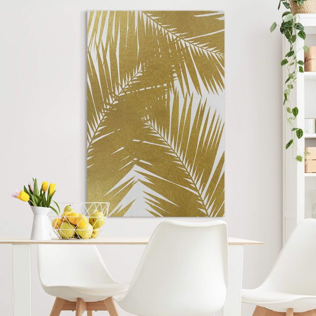 decoraçoes cozinha View Through Golden Palm Leaves