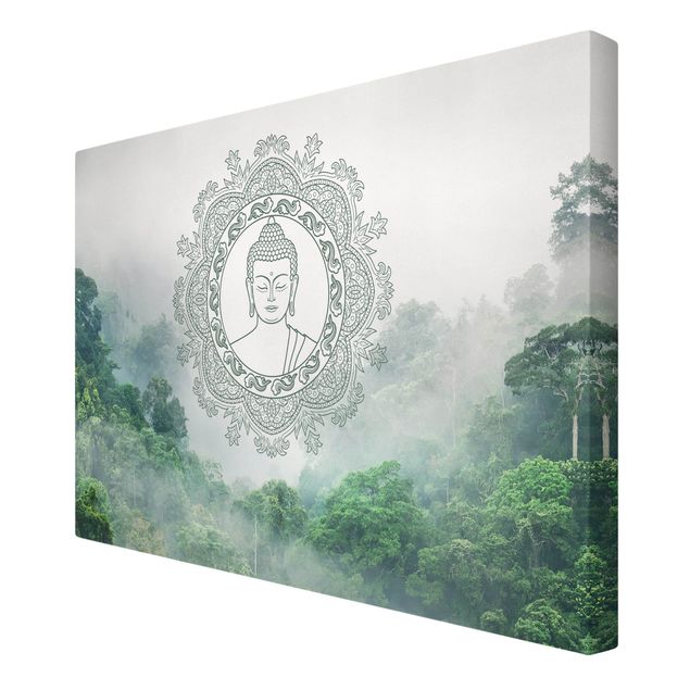 Telas decorativas zen Buddha Mandala In Fog