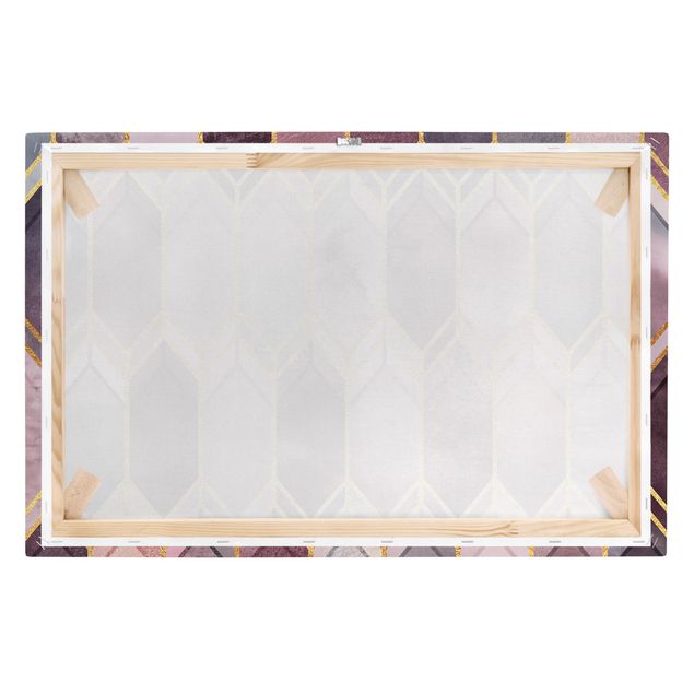 quadros para parede Stained Glass Geometric Rose Gold