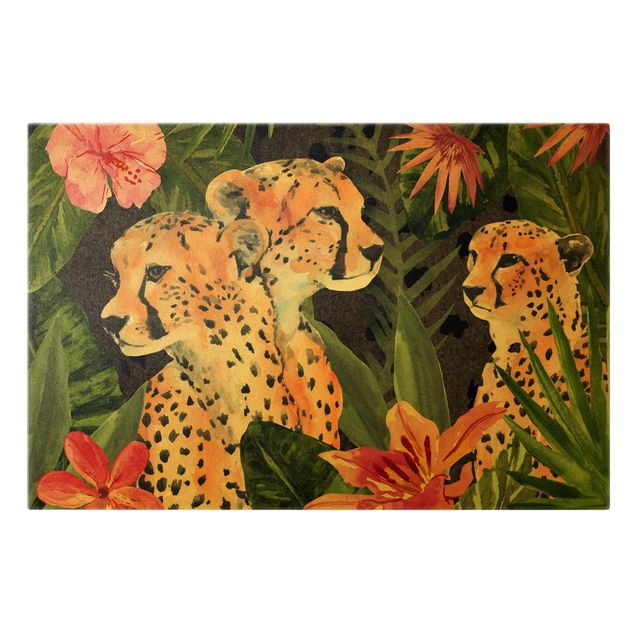 Quadros florais Three Cheetahs In The Jungle