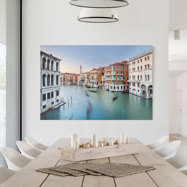 Telas decorativas cidades e paisagens urbanas Grand Canal View From The Rialto Bridge Venice