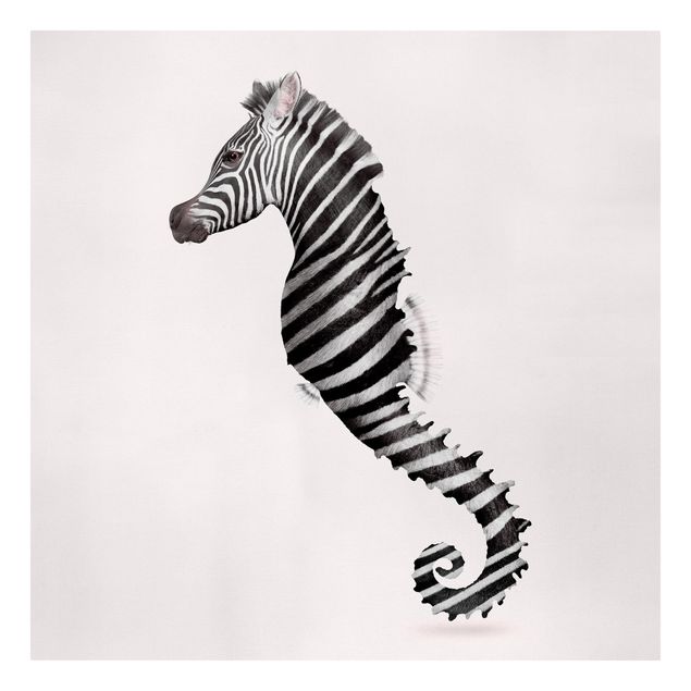 Quadros cavalos Seahorse With Zebra Stripes