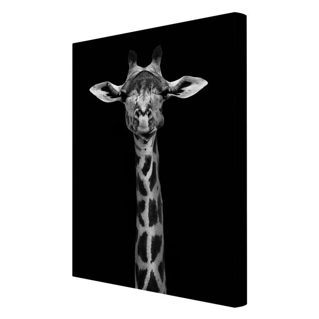 Quadros África Dark Giraffe Portrait