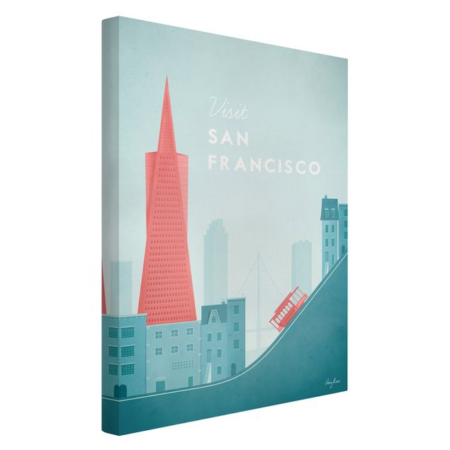Telas decorativas réplicas de quadros famosos Travel Poster - San Francisco