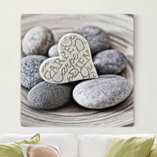 decoraçoes cozinha Carpe Diem Heart With Stones