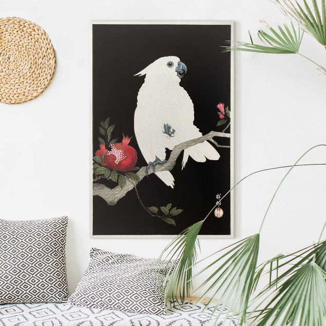 decoraçoes cozinha Asian Vintage Illustration White Cockatoo
