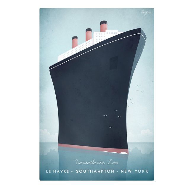 Telas decorativas réplicas de quadros famosos Travel Poster - Cruise Ship