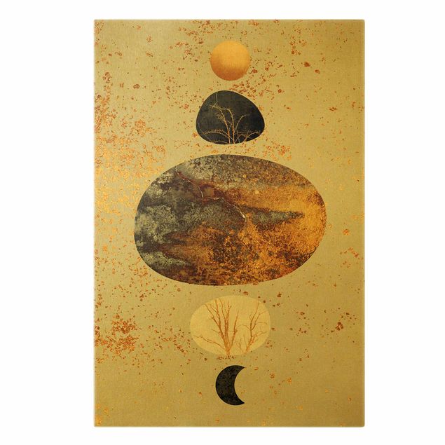 Quadros de Elisabeth Fredriksson Sun And Moon In Golden Glory